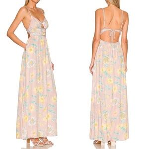 Free People Pink Floral Maxi Dress